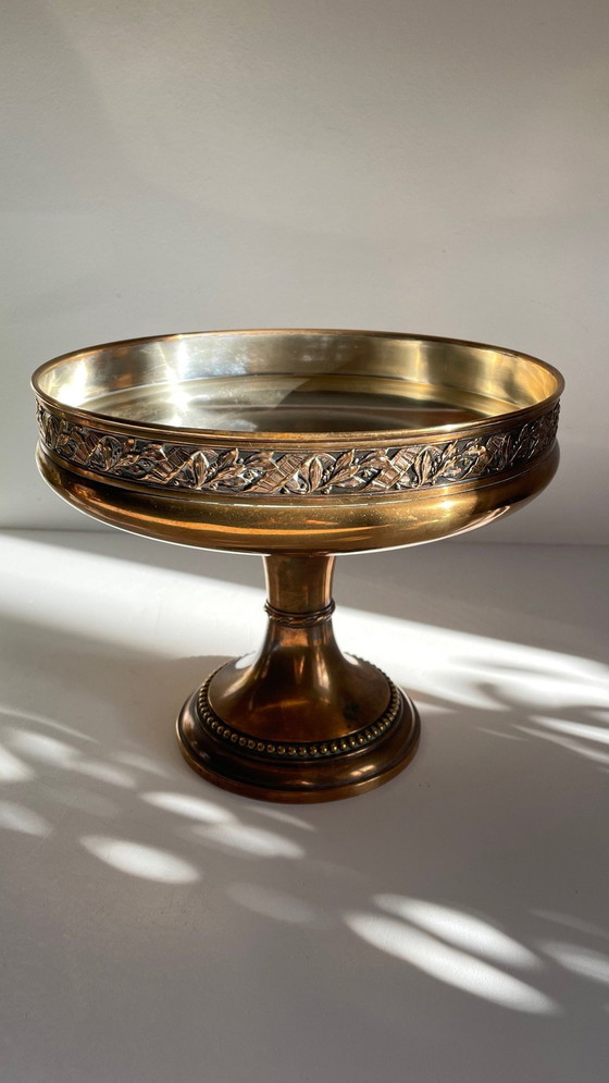 Image 1 of Antique Silver And Bronze Metal Fruit Bowl