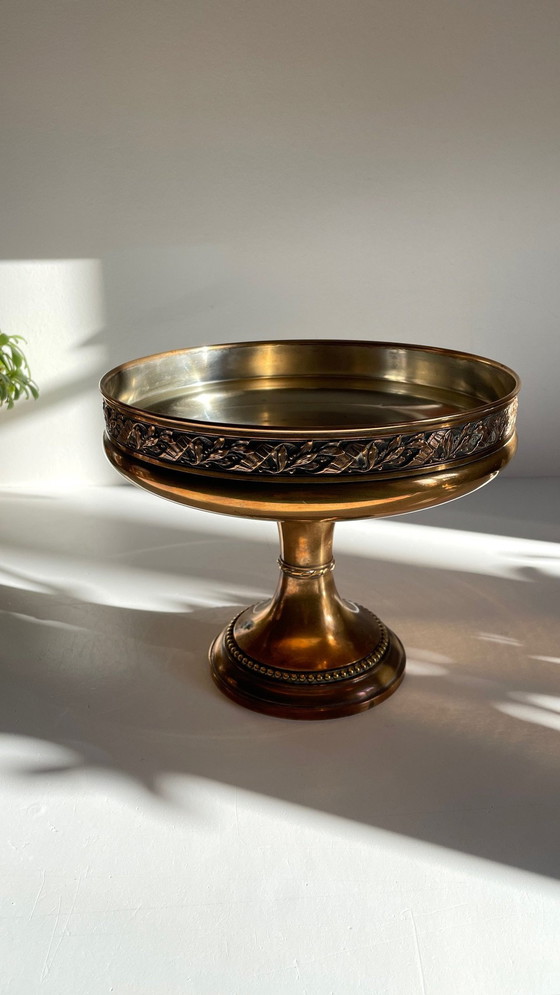 Image 1 of Antique Silver And Bronze Metal Fruit Bowl