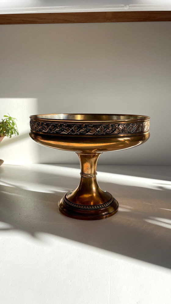 Image 1 of Antique Silver And Bronze Metal Fruit Bowl