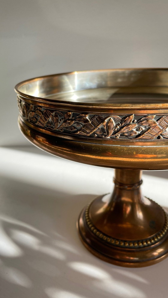 Image 1 of Antique Silver And Bronze Metal Fruit Bowl