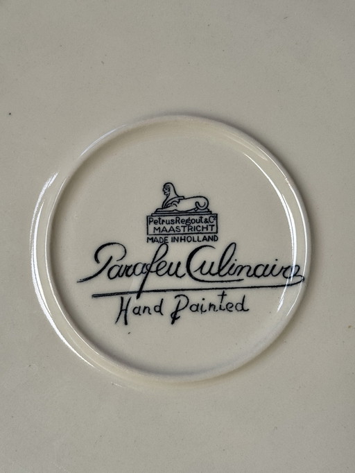 Vintage Hand Painted Bowl Petrus Regout Maastricht Parafeu Culinary 50s-60s