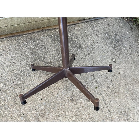 Image 1 of Vintage high industrial swivel F chair in wood and metal, 1950