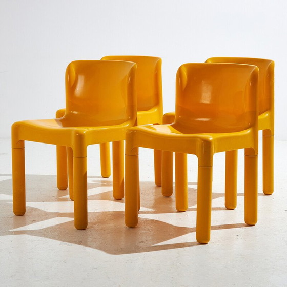 Image 1 of Vintage model 4875 plastic chairs by Carlo Bartoli for Kartell, Italy 1970
