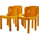 Vintage model 4875 plastic chairs by Carlo Bartoli for Kartell, Italy 1970