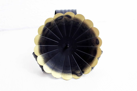 Image 1 of Candle holder in black and gold metal West Germany 1960