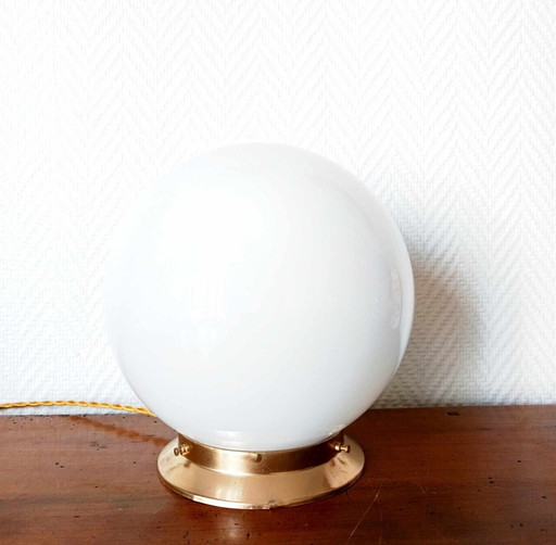 Opaline Art Deco Table Lamp