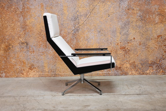 Image 1 of White Leather Rob Parry Lotus Design Swivel Chair