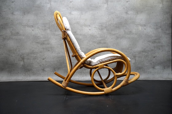 Image 1 of Fauteuil à bascule en bambou, années 1970