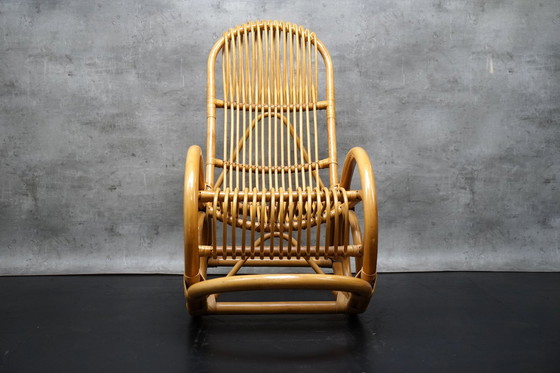 Image 1 of Fauteuil à bascule en bambou, années 1970