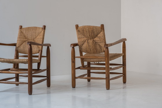 Image 1 of Rare pair armchairs model ‘Chamrousse’ by Charlotte Perriand for Steph Simon, France 1940’s. 