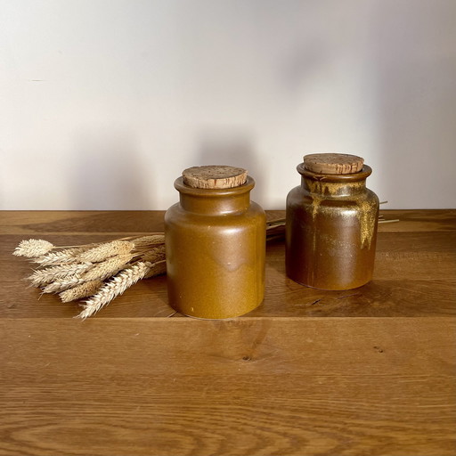 Pair Of Stoneware Pots