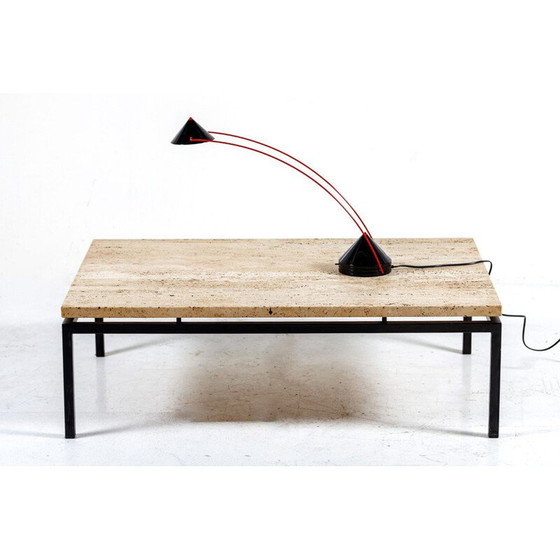 Image 1 of Vintage Italian red and black Memphis-style table lamp 