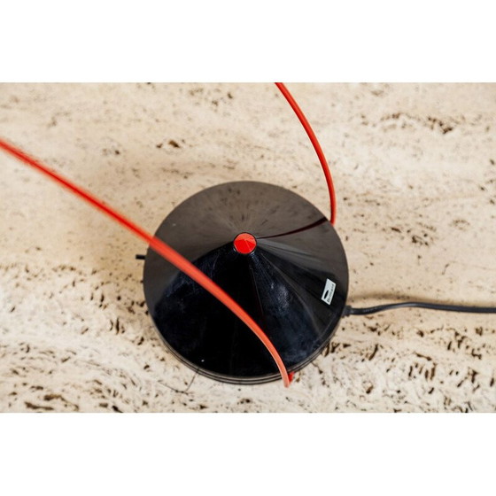 Image 1 of Vintage Italian red and black Memphis-style table lamp 