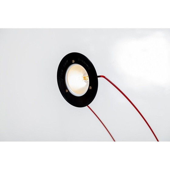 Image 1 of Vintage Italian red and black Memphis-style table lamp 