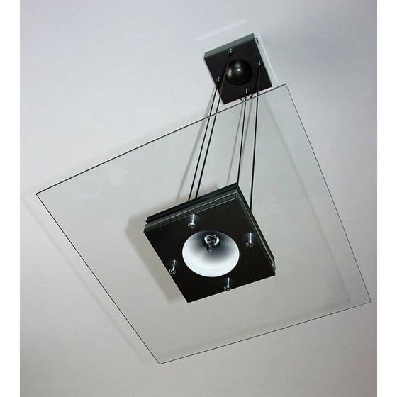 Image 1 of Vintage metal and glass suspension, 1990