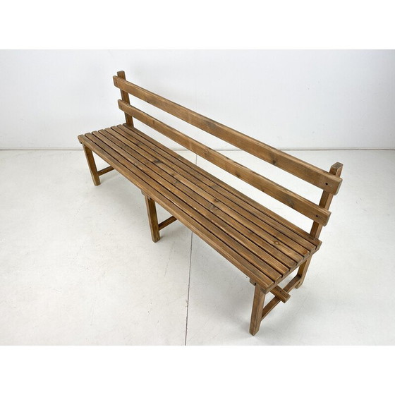 Image 1 of Vintage bench with 3 chairs in wood