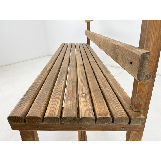 Image 1 of Vintage bench with 3 chairs in wood