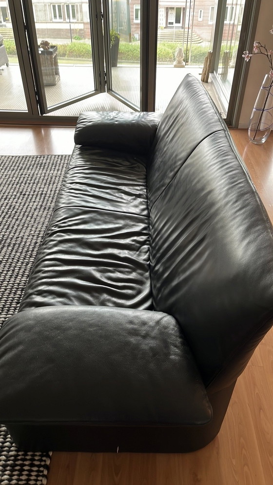 Image 1 of Jori Black Leather Sofa