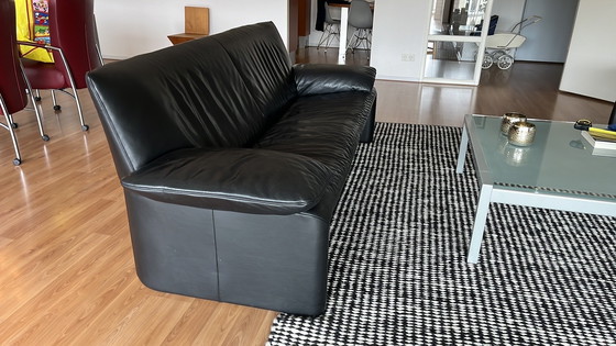 Image 1 of Jori Black Leather Sofa