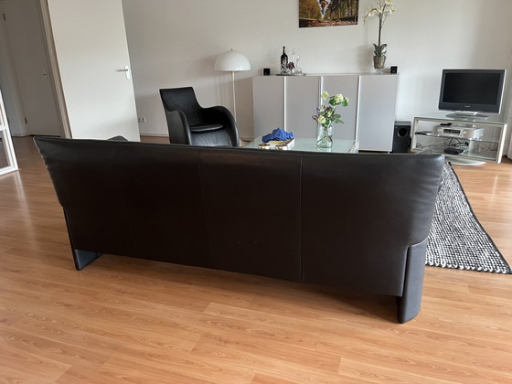 Image 1 of Jori Black Leather Sofa