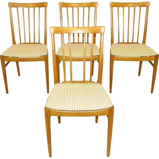 Set of 4 oakwood chairs by Carl Malmsten, Sweden 1970