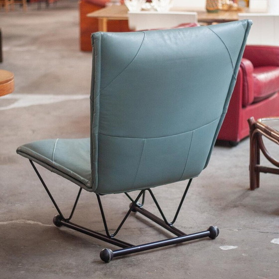 Image 1 of Vintage Flyer armchair in metal and leather by Pierre Mazairac and Karel Boonzaaijer for Young International, 1980