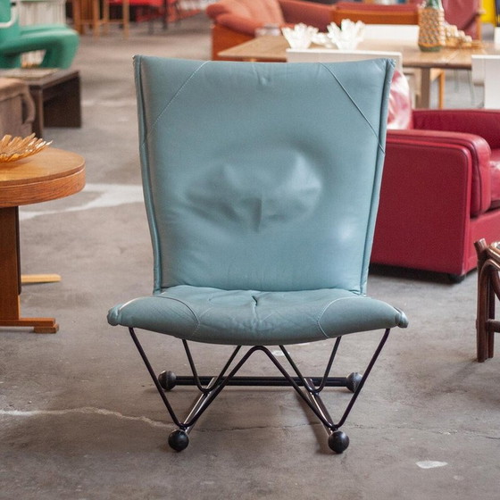 Image 1 of Vintage Flyer armchair in metal and leather by Pierre Mazairac and Karel Boonzaaijer for Young International, 1980