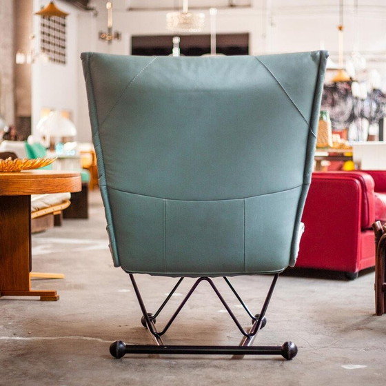Image 1 of Vintage Flyer armchair in metal and leather by Pierre Mazairac and Karel Boonzaaijer for Young International, 1980