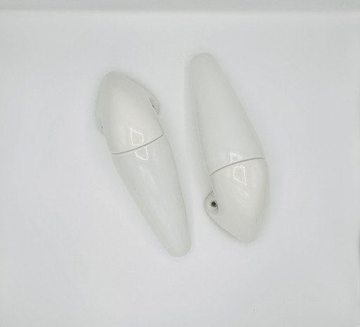 Swedish Mid - Century ceramics no. 6035 bathroom wall lamps by Sigvard Bernadotte for IFÖ, 1950s