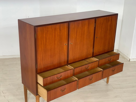 Image 1 of Danish teak highboard cabinet living room cabinet vintage