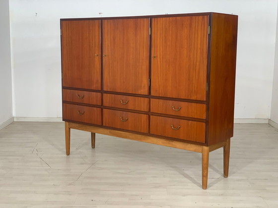 Image 1 of Danish teak highboard cabinet living room cabinet vintage
