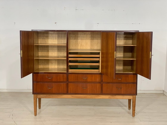 Image 1 of Danish teak highboard cabinet living room cabinet vintage
