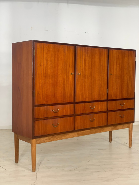 Image 1 of Danish teak highboard cabinet living room cabinet vintage