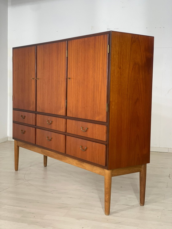 Image 1 of Danish teak highboard cabinet living room cabinet vintage