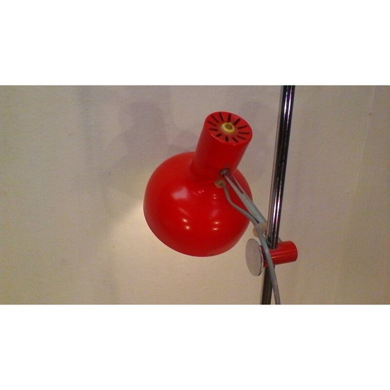 Image 1 of Vintage red and metal floor lamp by Hůrka, 1960