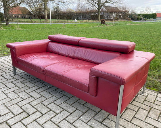 Image 1 of Beautiful 2X Montel 3 Seaters Real Leather Sofa Set