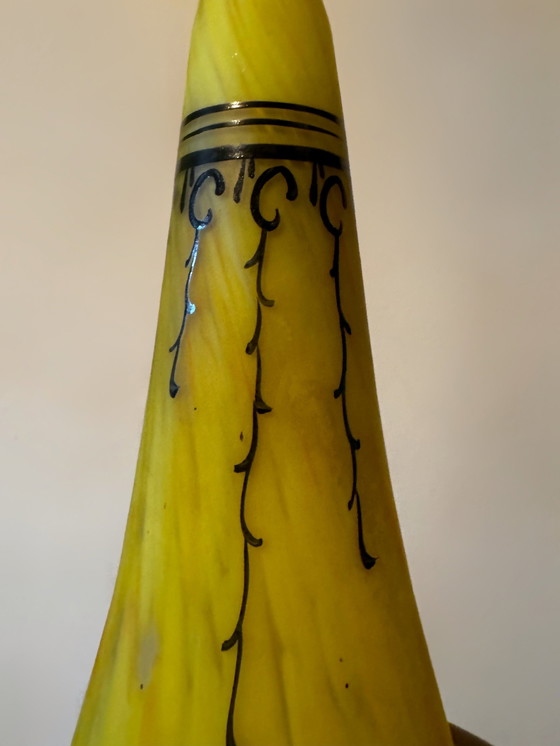 Image 1 of Yellow Art Deco Legras vase