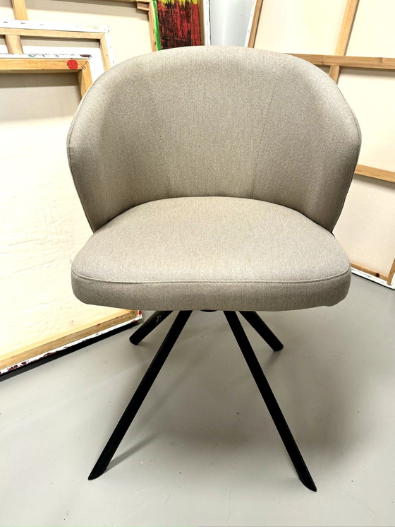 Image 1 of Castle Line Swivel chair with black metal legs