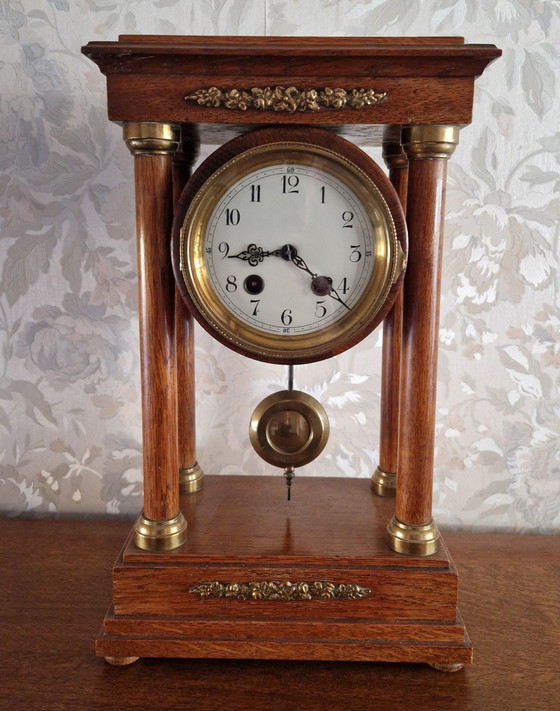 Image 1 of Antique Porch Pendulum/Column Clock, 1900
