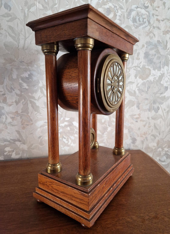 Image 1 of Antique Porch Pendulum/Column Clock, 1900