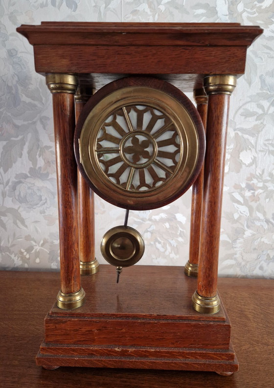 Image 1 of Antique Porch Pendulum/Column Clock, 1900
