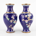 2 jarrones de bronce cloisonné