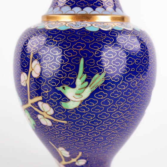 Image 1 of 2x Cloisonné bronze vases