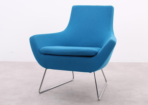 Image 1 of 2X Swedese Happy Easy Low Back Armchair Blue