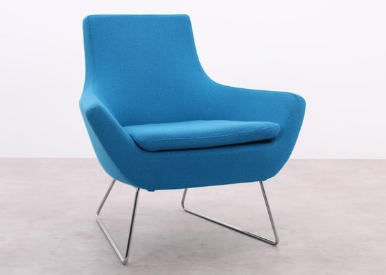 Image 1 of 2X Swedese Happy Easy Low Back Armchair Blue