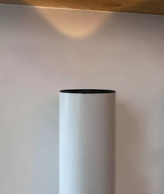 Image 1 of 2X Vintage Cylindrical Wall Light, Matte White Metal, Germany Erco 1976