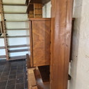 Brutalist solid wood wall unit, Netherlands 1970s