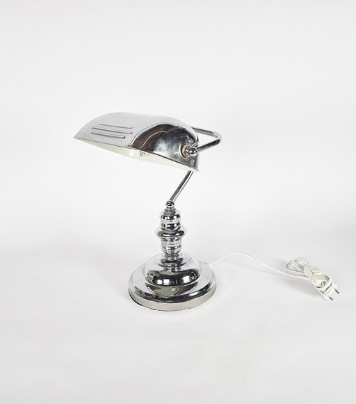 Ikea - model A9305 - Banker's lamp - chrome - metal - 1980's