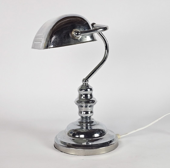 Image 1 of Ikea - modèle A9305 - Lampe de banquier - chrome - métal - années 1980