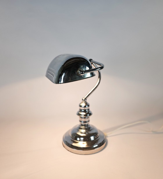 Image 1 of Ikea - model A9305 - Banker's lamp - chrome - metal - 1980's